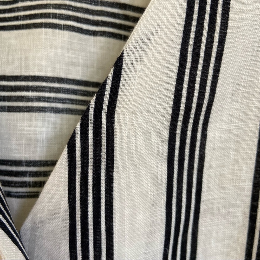 Mello‎ Day Faux Wrap Striped Linen Dress Size Small - Picture 8 of 11